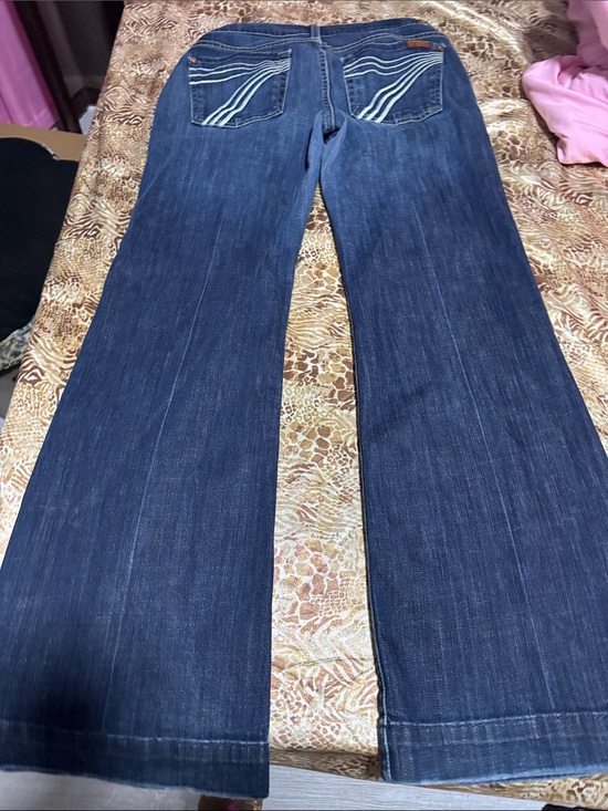 7 For All Mankind Denim - 7 For All Mankind Dark Blue Wide Leg Jeans